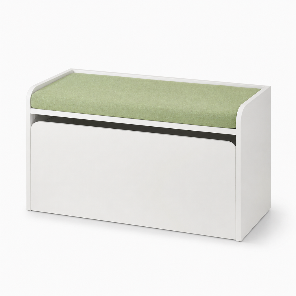 Banc de rangement blanc et vert pour enfant Tilda Kids