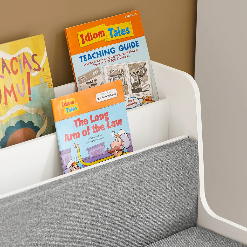 Bibliothèque banc enfant blanc avec rangement Tilda Kids