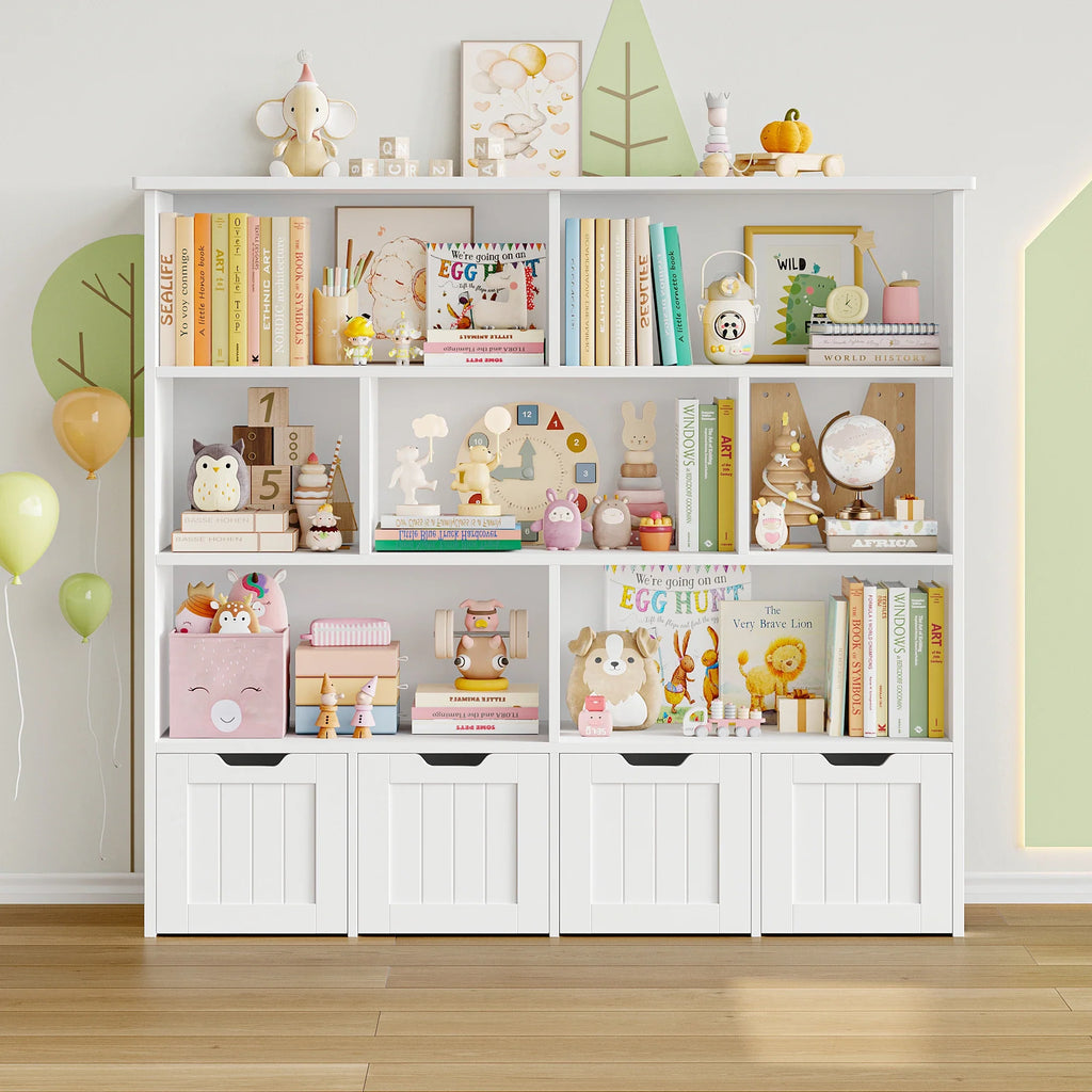 Bibliothèque enfant avec bacs de rangement colorés Tilda Kids