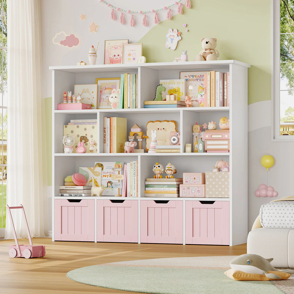 Bibliothèque enfant avec bacs de rangement colorés Tilda Kids