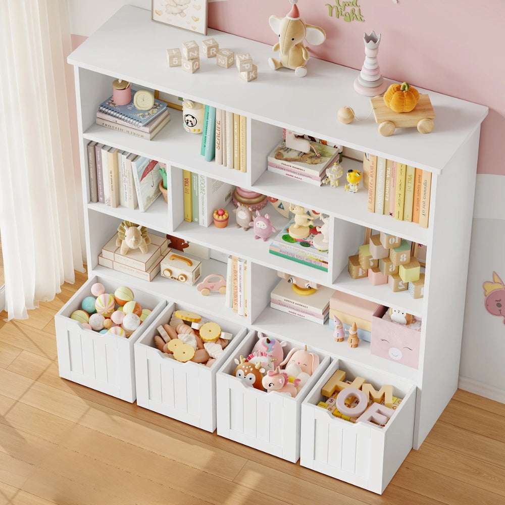 Bibliothèque enfant avec bacs de rangement colorés Tilda Kids