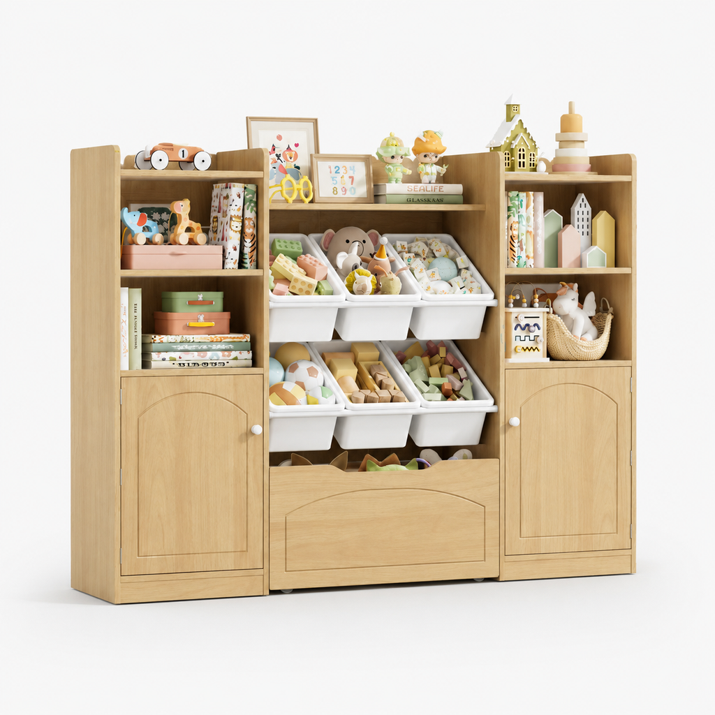 Bibliothèque enfant avec bacs de rangement intégrés Tilda Kids