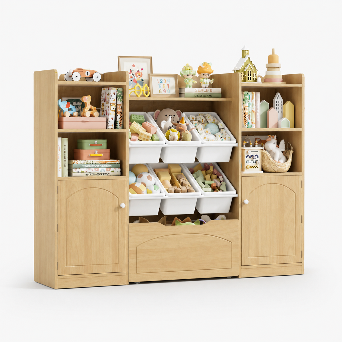 Bibliothèque enfant avec bacs de rangement intégrés Tilda Kids