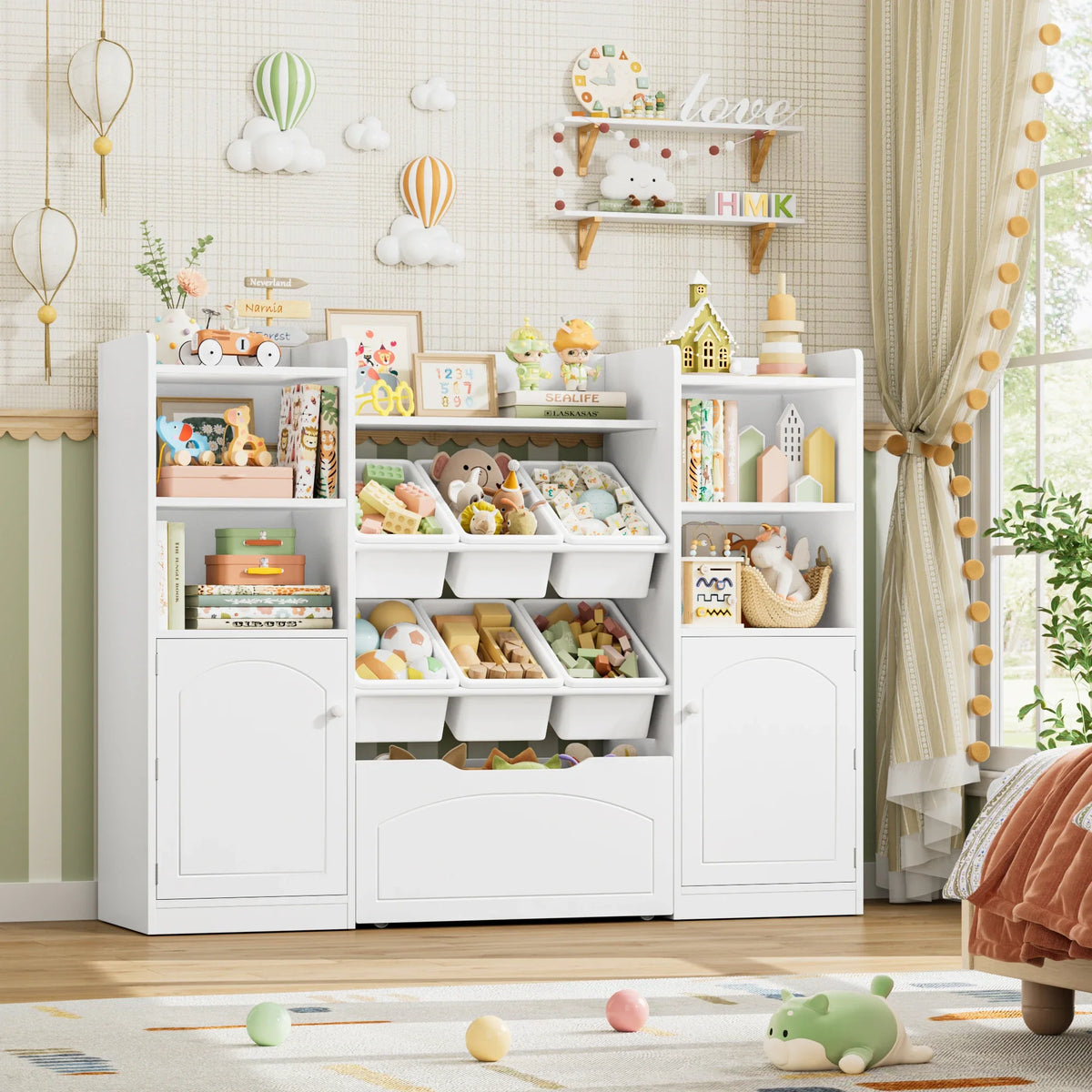 Bibliothèque enfant avec bacs de rangement intégrés Tilda Kids