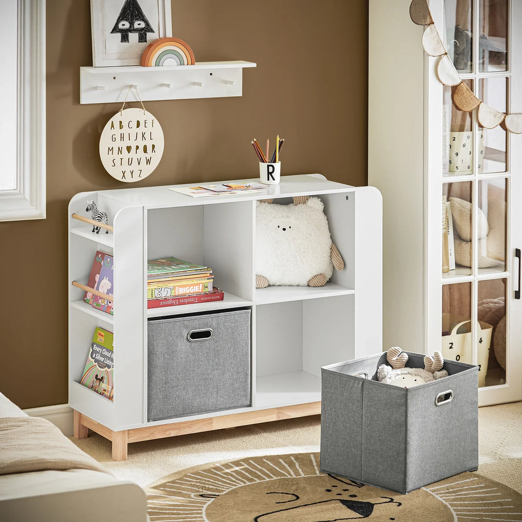 Bibliothèque enfant avec paniers en tissu blanc Tilda Kids