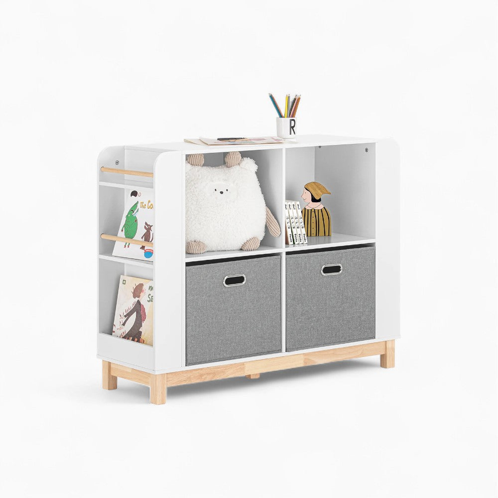 Bibliothèque enfant avec paniers en tissu blanc Tilda Kids