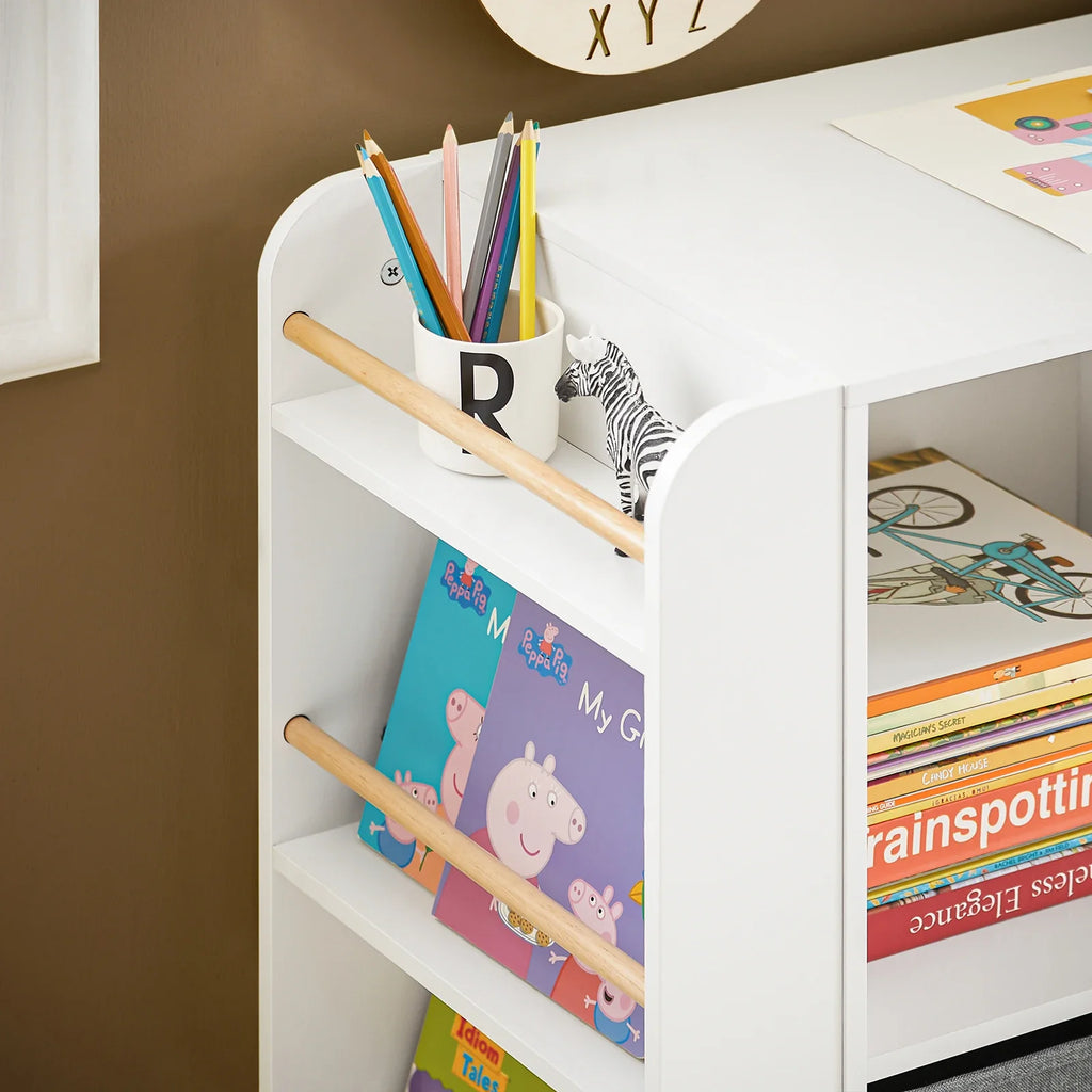 Bibliothèque enfant avec paniers en tissu blanc Tilda Kids