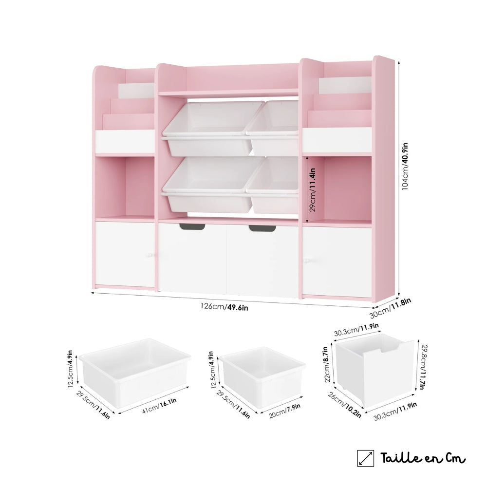 Bibliothèque enfant avec rangement pour jouets Tilda Kids