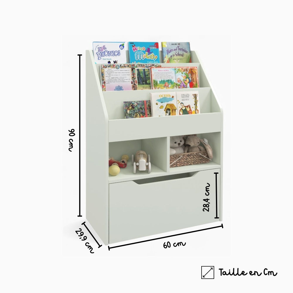 Bibliothèque enfant avec rangements et tiroir Tilda Kids