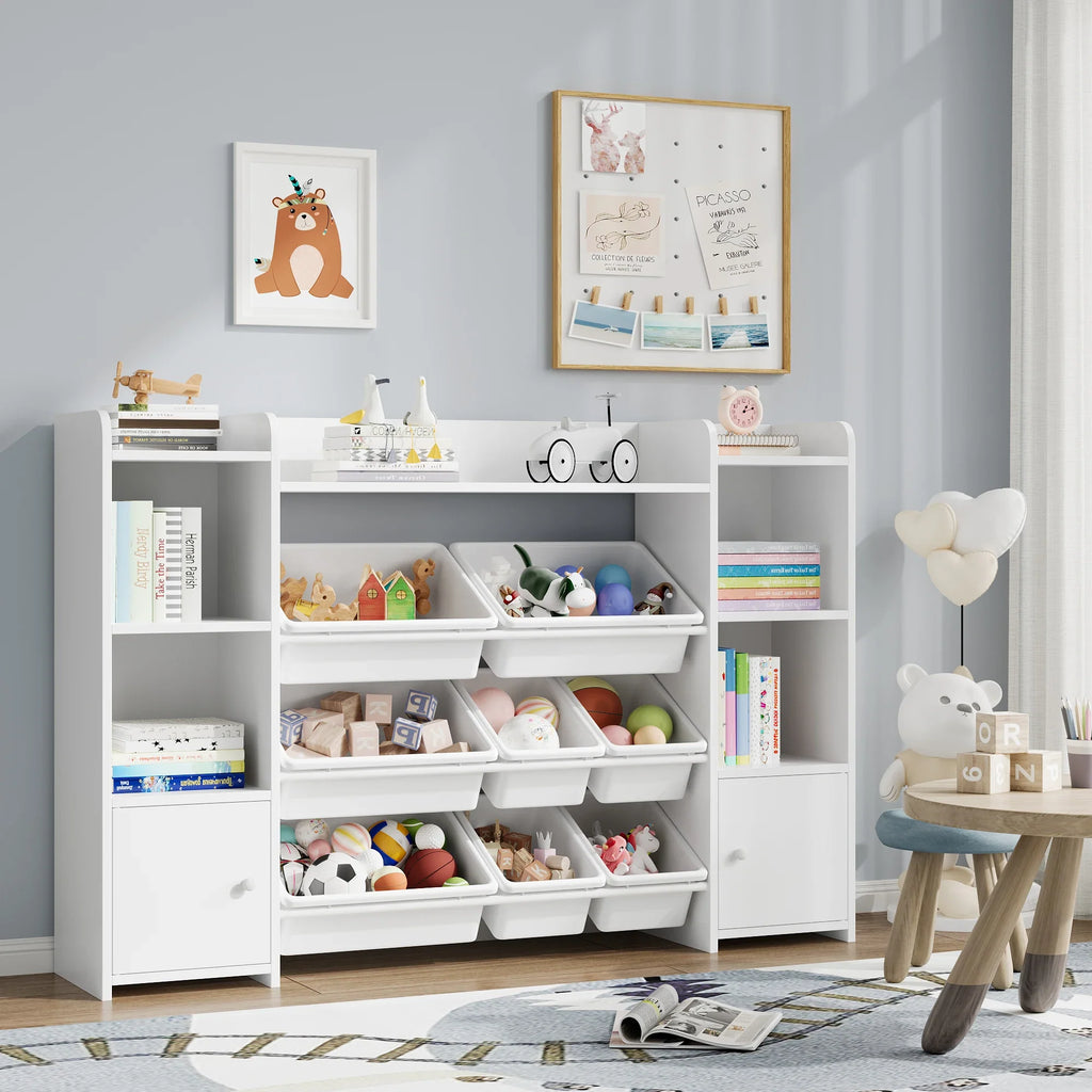 Bibliothèque enfant bacs rangement et étagères latérales Tilda Kids