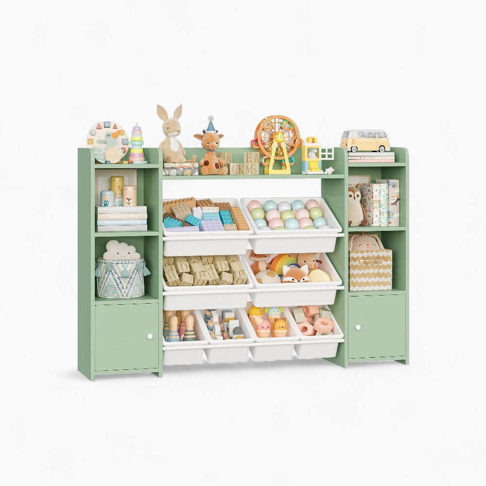 Bibliothèque enfant bacs rangement et étagères latérales Tilda Kids
