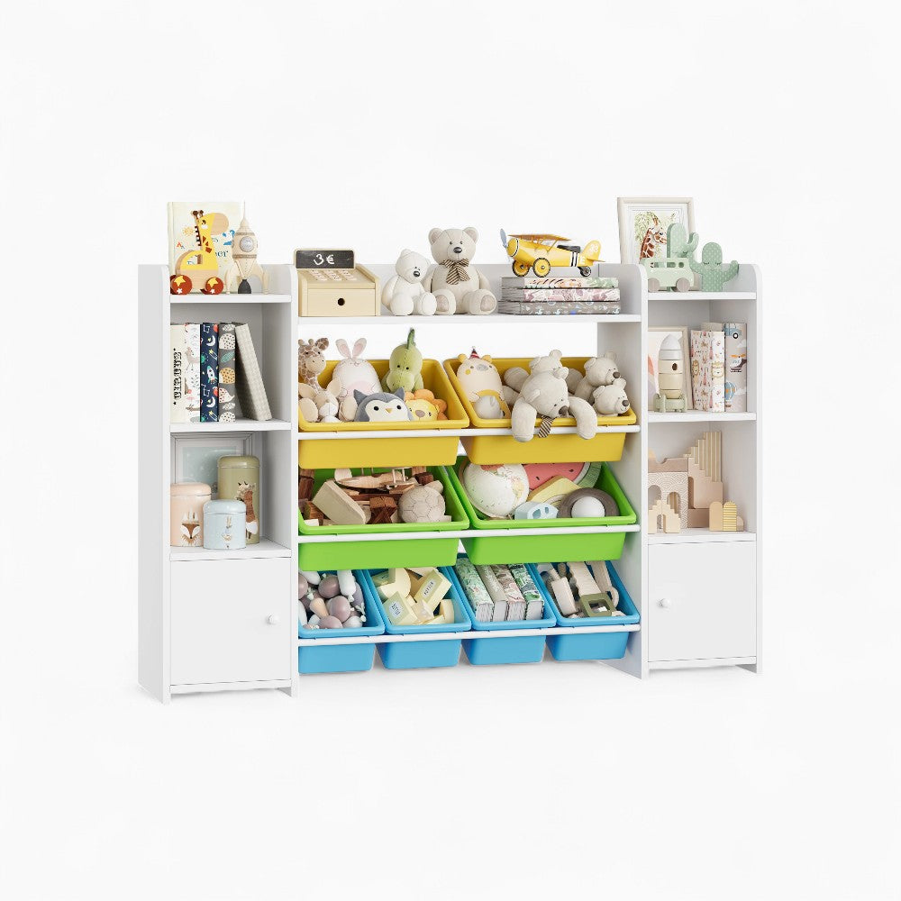Bibliothèque enfant bacs rangement et étagères latérales Tilda Kids