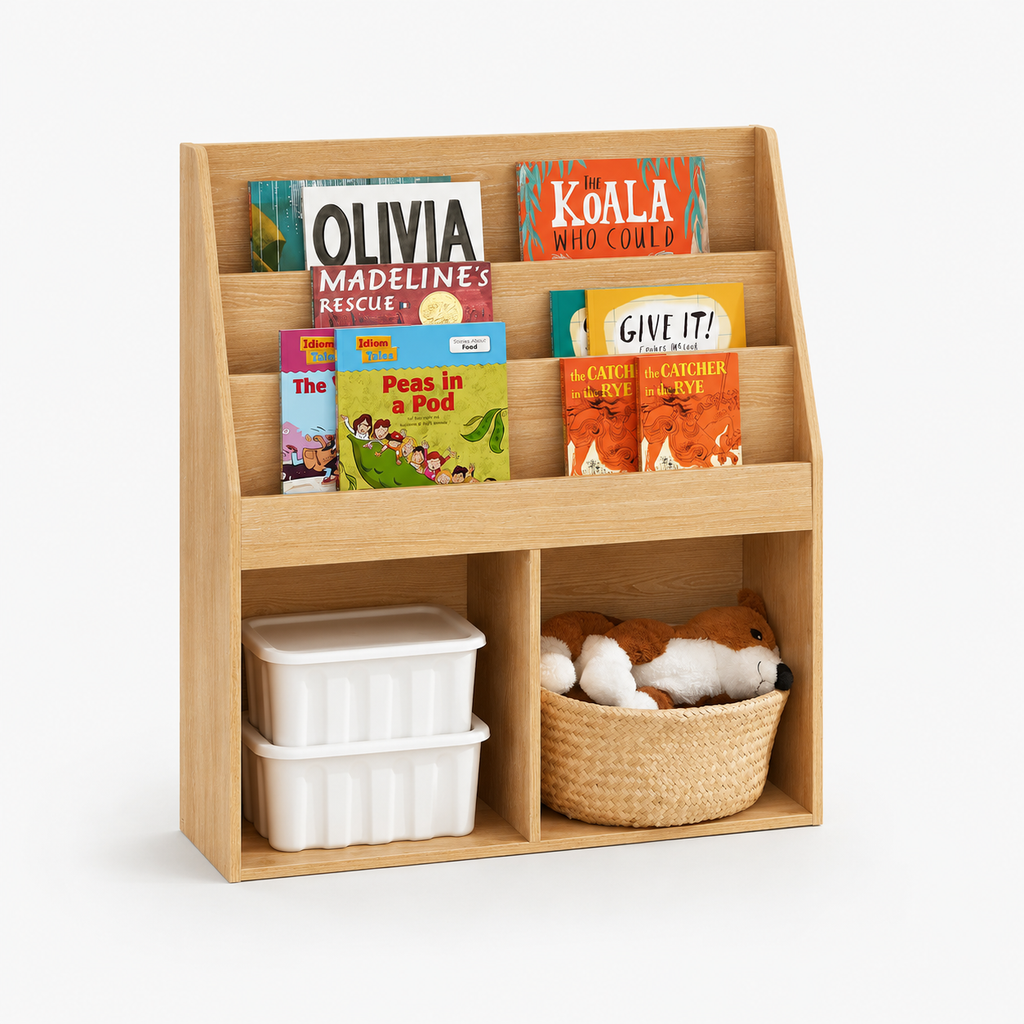 Bibliothèque enfant basse avec rangement pour livres et jouets Tilda Kids