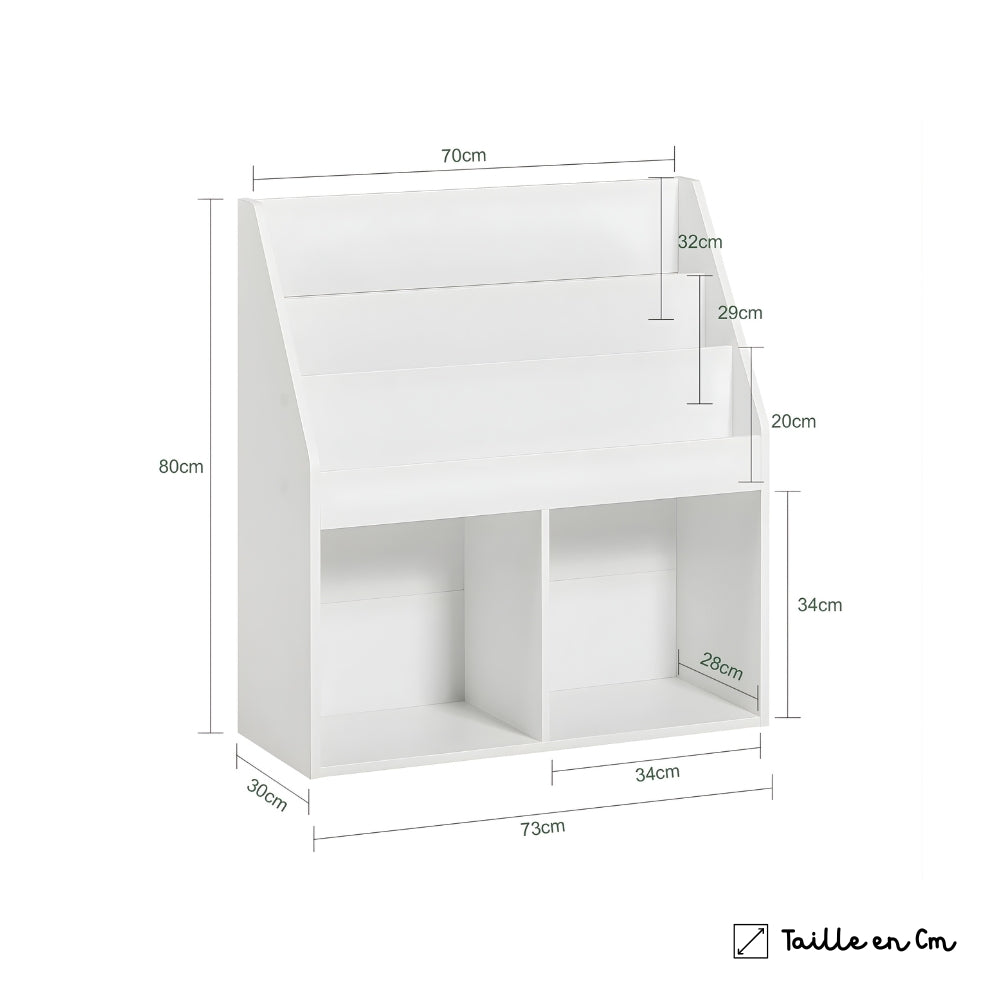 Bibliothèque enfant basse avec rangement pour livres et jouets Tilda Kids