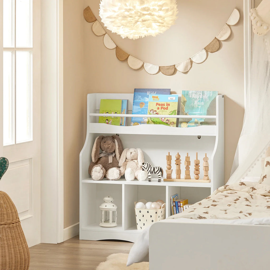Bibliothèque enfant blanche avec étagère de rangement Tilda Kids