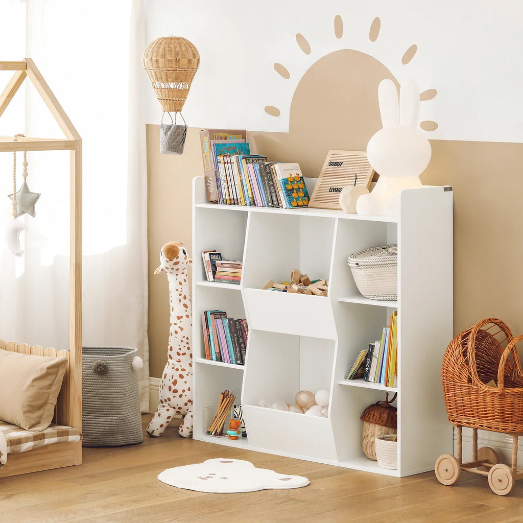 Bibliothèque enfant blanche avec rangement pour jouets Tilda Kids