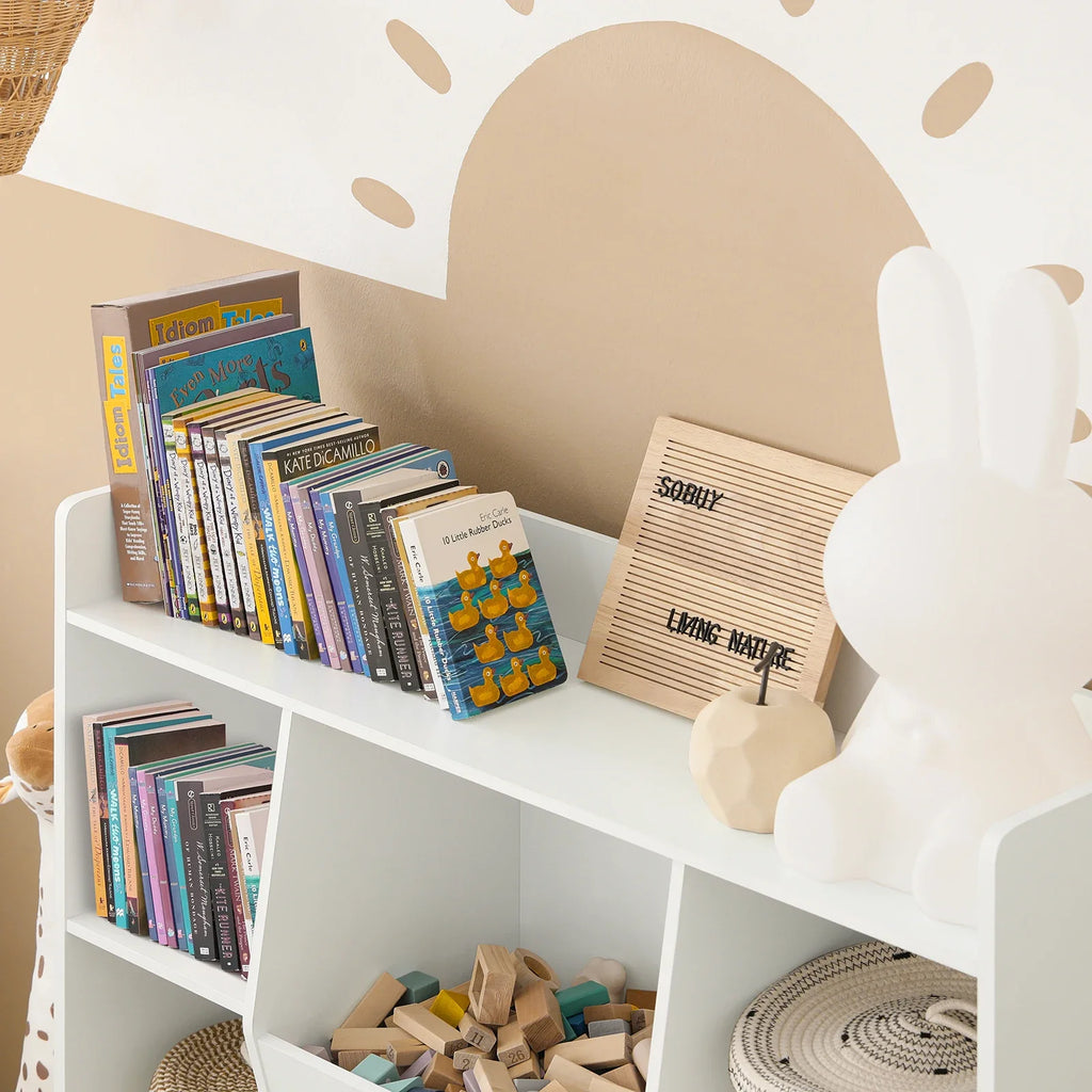 Bibliothèque enfant blanche avec rangement pour jouets Tilda Kids