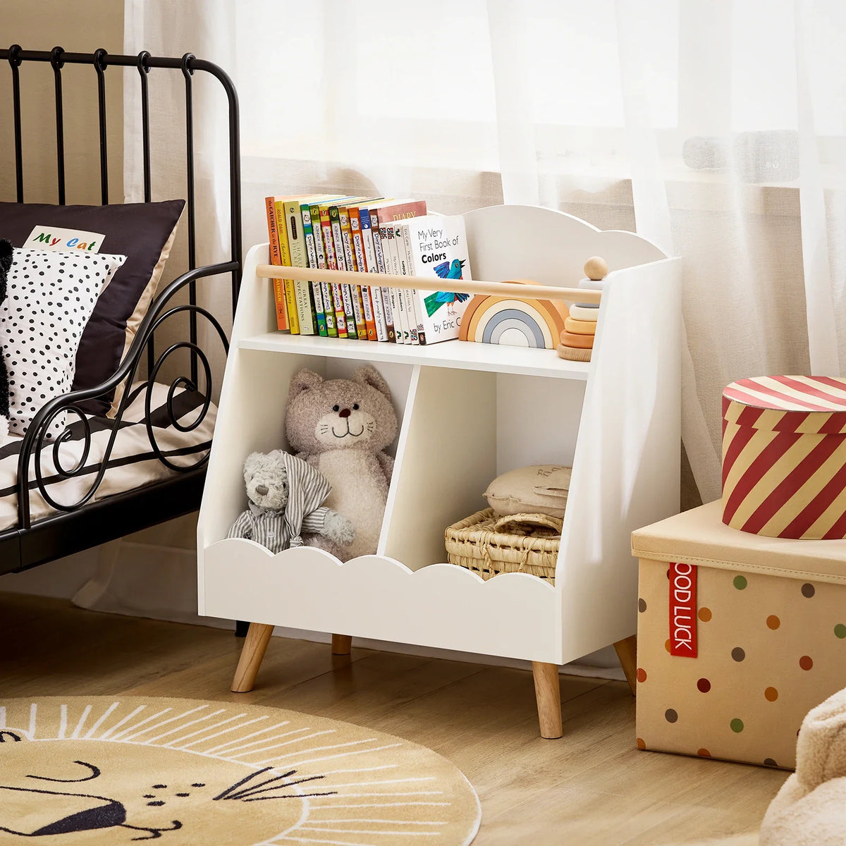 Bibliothèque enfant blanche sur pieds Tilda Kids