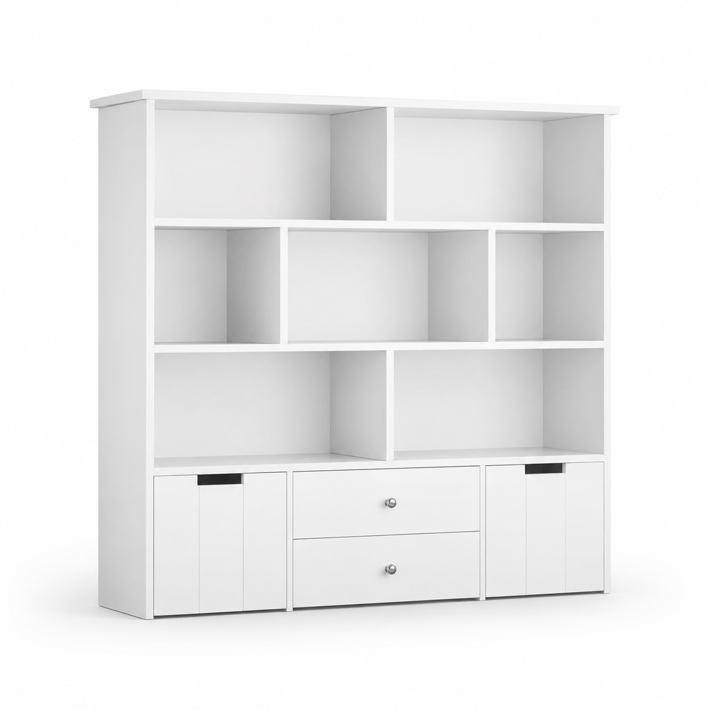 Bibliothèque enfant bois avec tiroirs et compartiments Tilda Kids