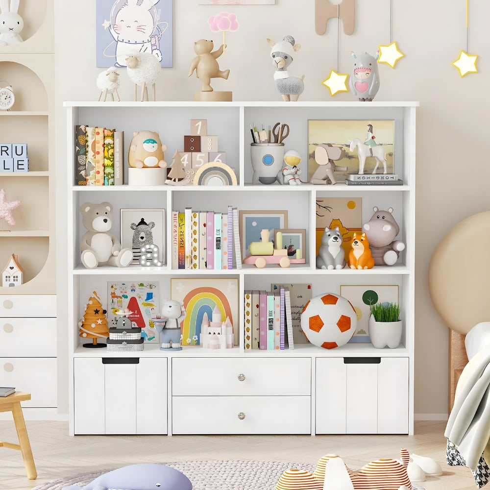 Bibliothèque enfant bois avec tiroirs et compartiments Tilda Kids