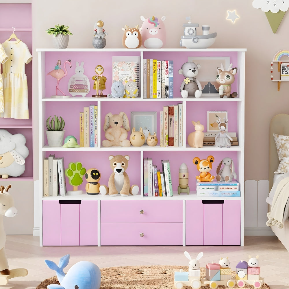 Bibliothèque enfant bois avec tiroirs et compartiments Tilda Kids