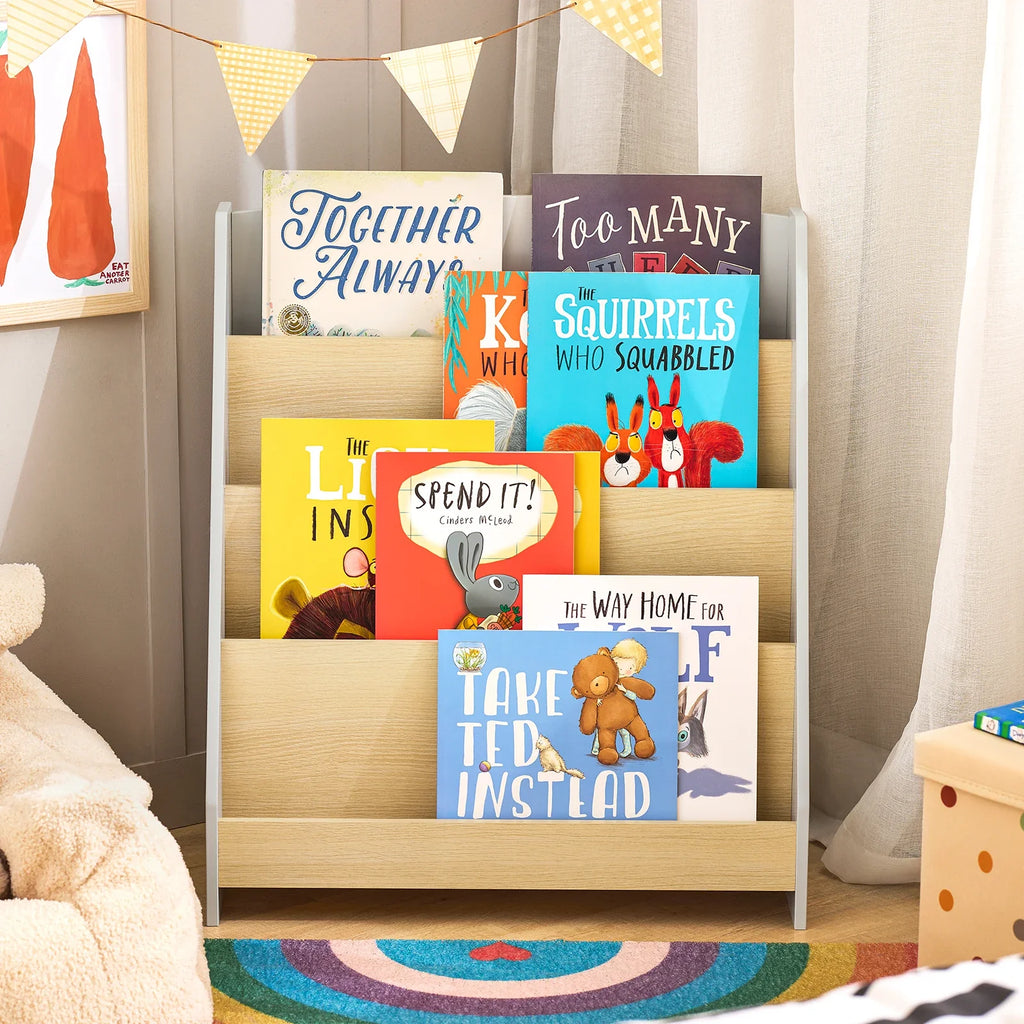 Bibliothèque enfant bois blanc et naturel Montessori Tilda Kids