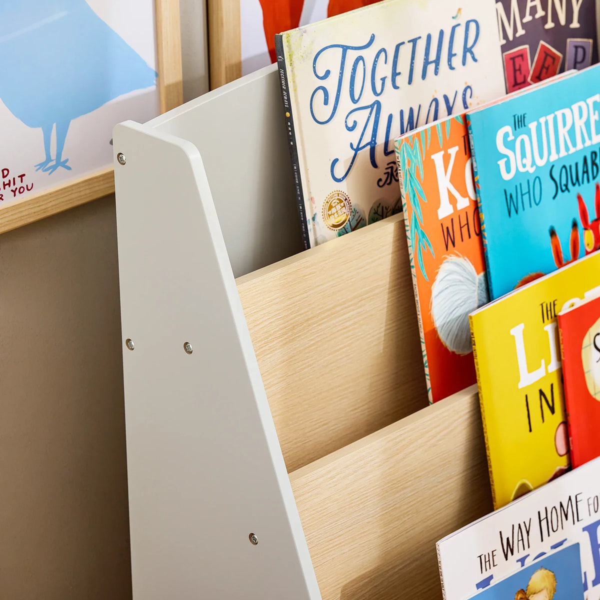 Bibliothèque enfant bois blanc et naturel Montessori Tilda Kids