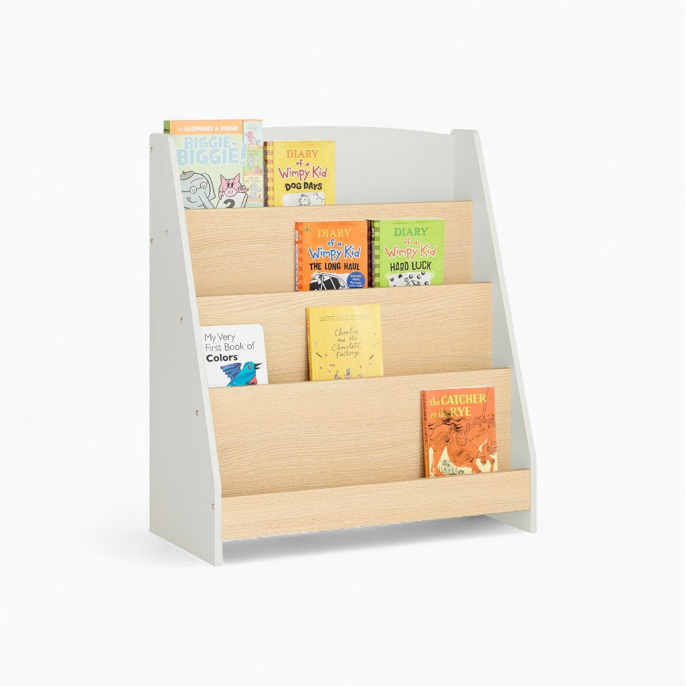 Bibliothèque enfant bois blanc et naturel Montessori Tilda Kids