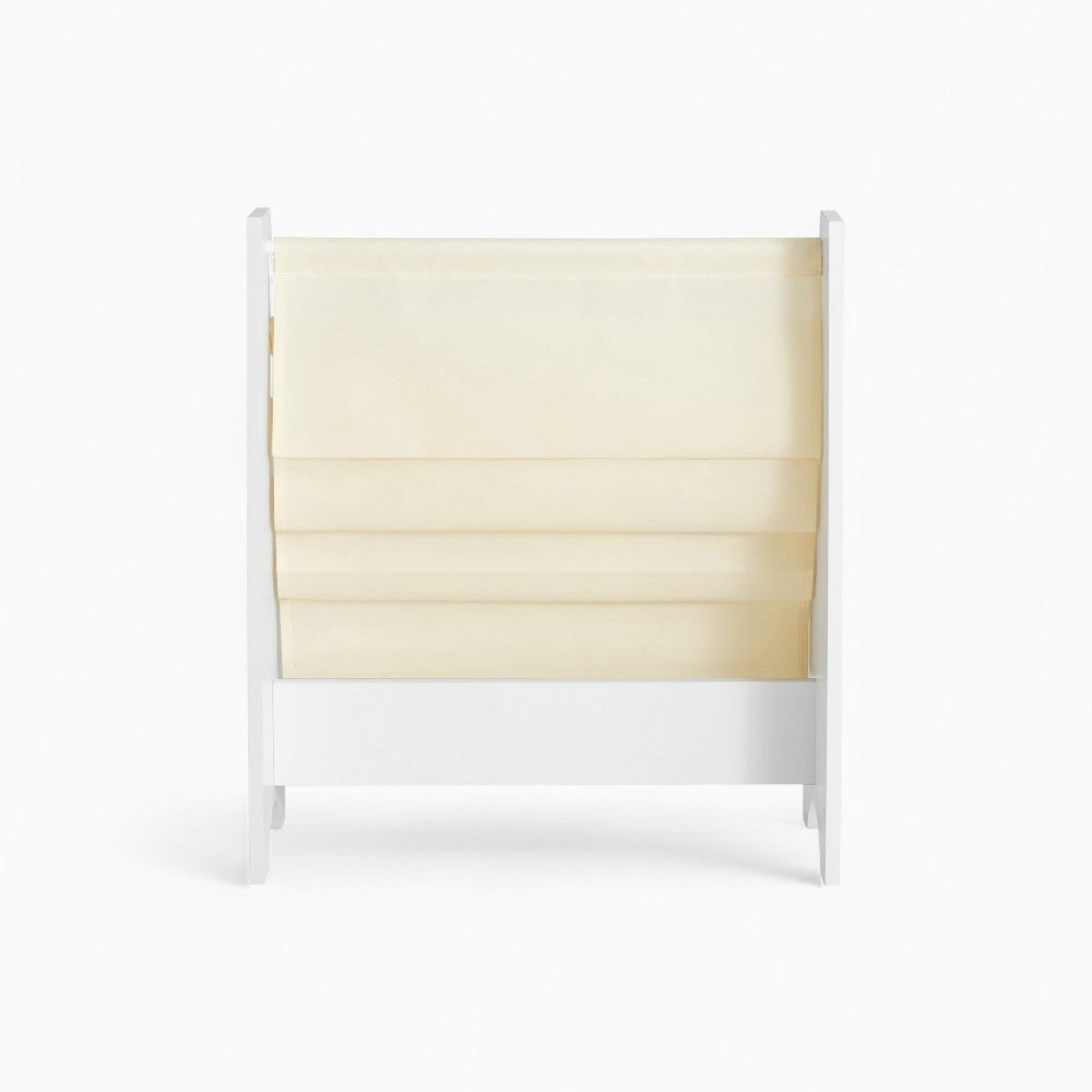 Bibliothèque enfant bois blanc et tissu beige Tilda Kids