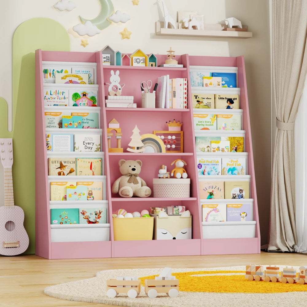 Bibliothèque enfant en bois 120cm avec étagères Tilda Kids