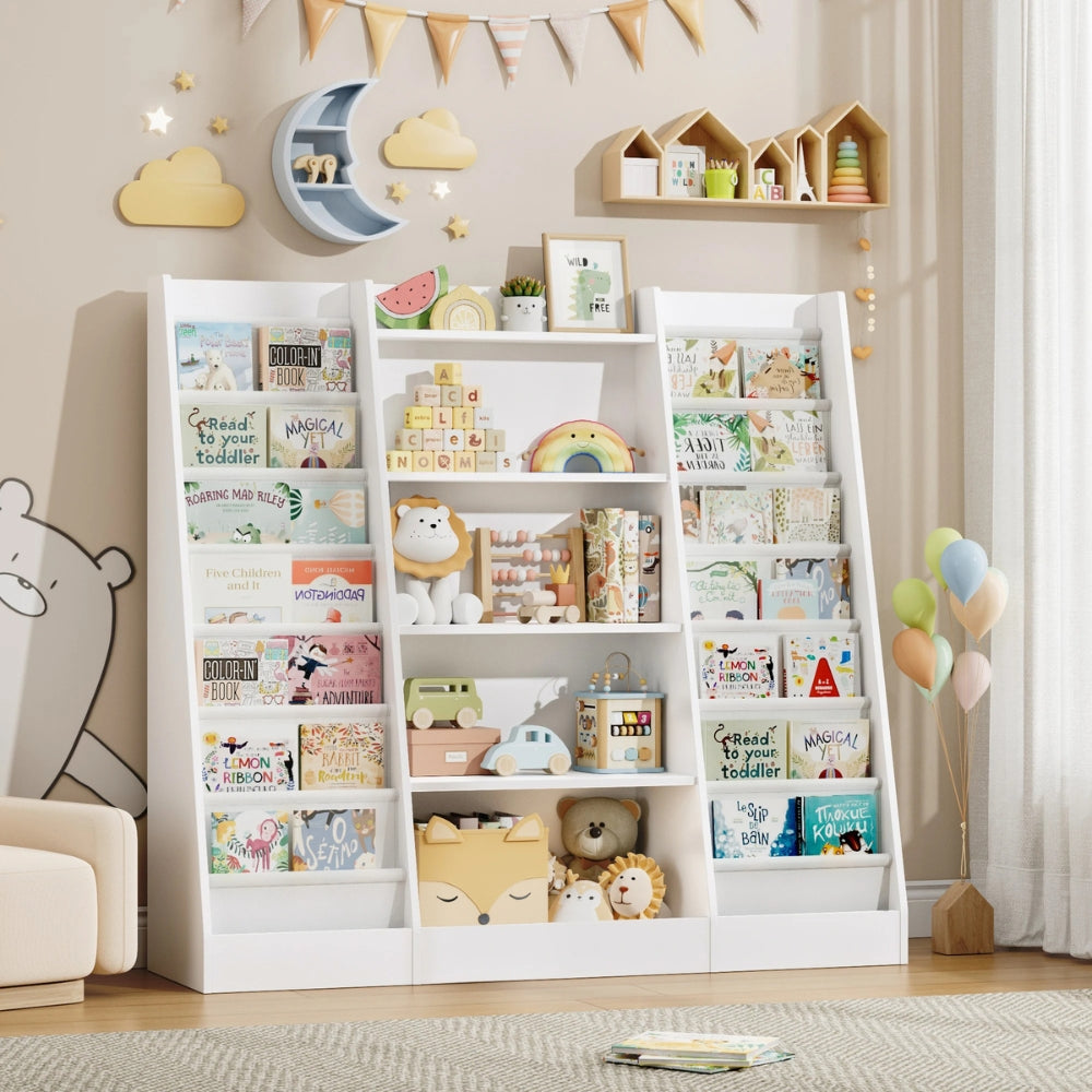 Bibliothèque enfant en bois 120cm avec étagères Tilda Kids