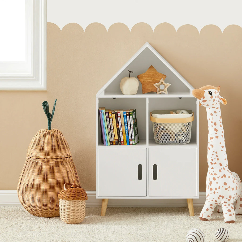 Bibliothèque enfant maison blanche avec pieds Tilda Kids