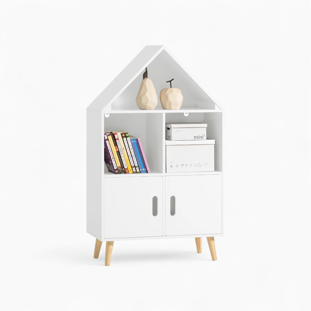 Bibliothèque enfant maison blanche avec pieds Tilda Kids