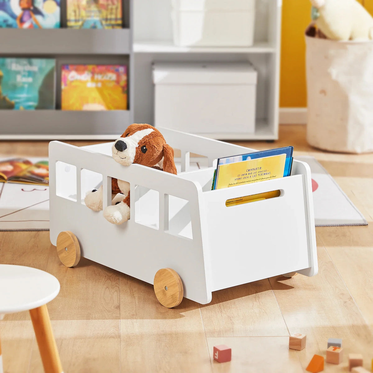 Bibliothèque enfant mobile avec roues en bambou Tilda Kids
