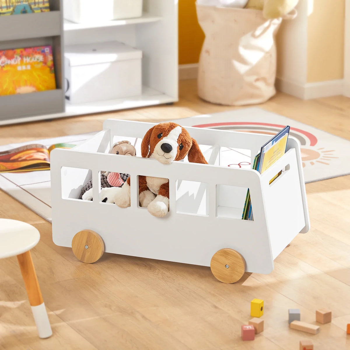 Bibliothèque enfant mobile avec roues en bambou Tilda Kids