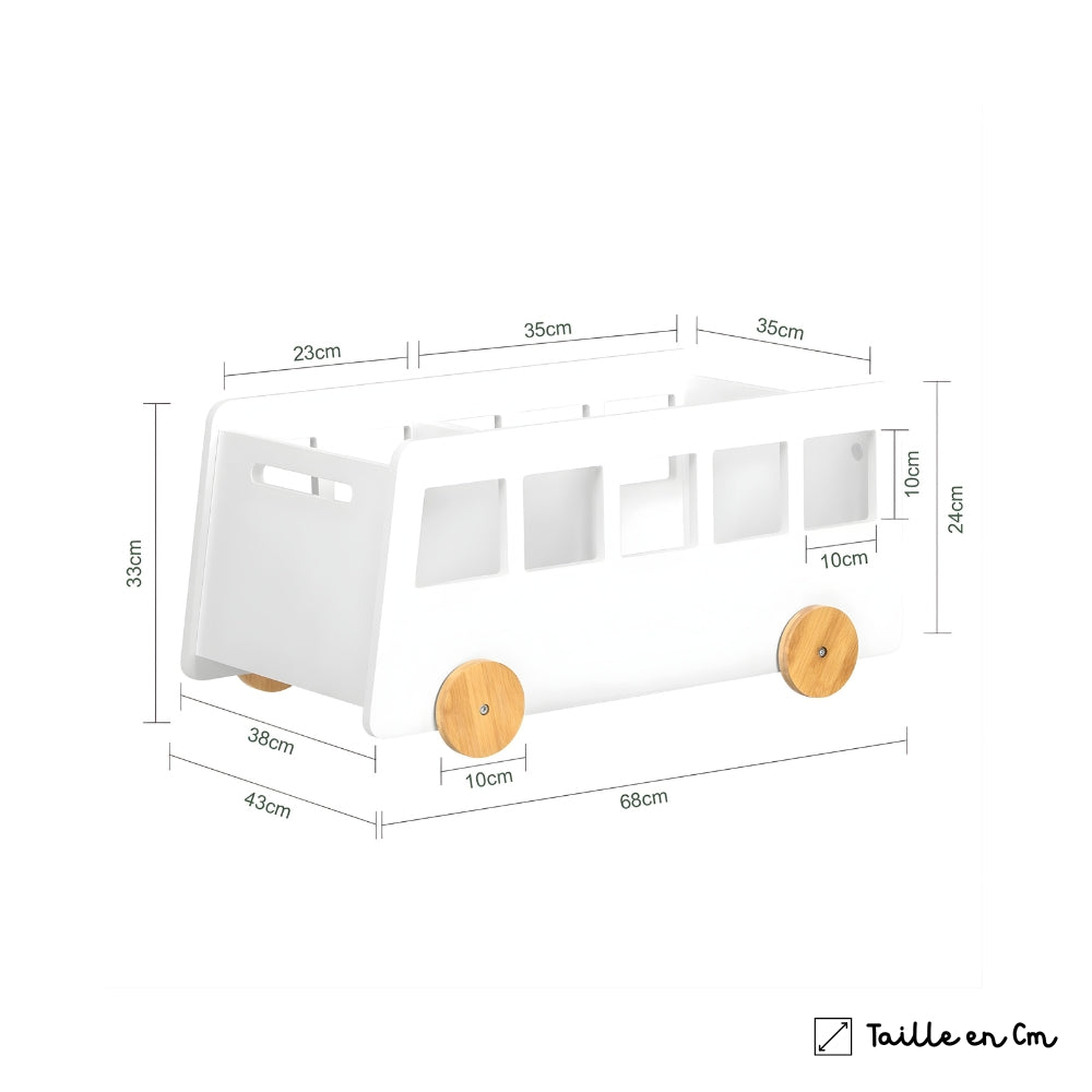 Bibliothèque enfant mobile avec roues en bambou Tilda Kids