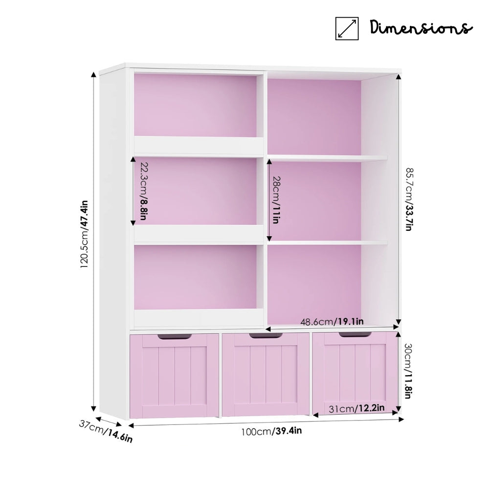 Bibliothèque enfant Montessori avec bacs de rangement Tilda Kids