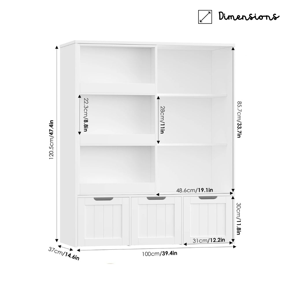 Bibliothèque enfant Montessori avec bacs de rangement Tilda Kids