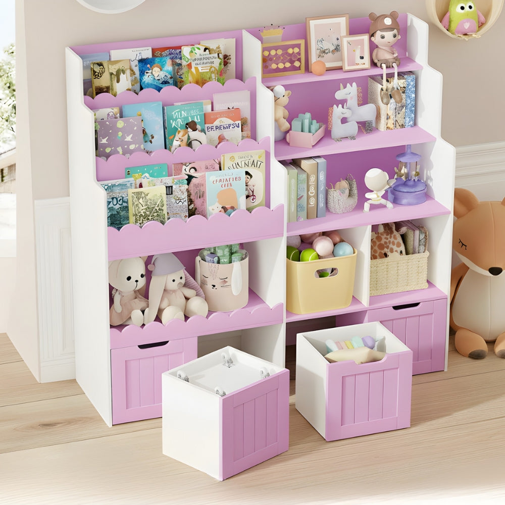 Bibliothèque enfant Montessori en bois avec présentoirs Tilda Kids