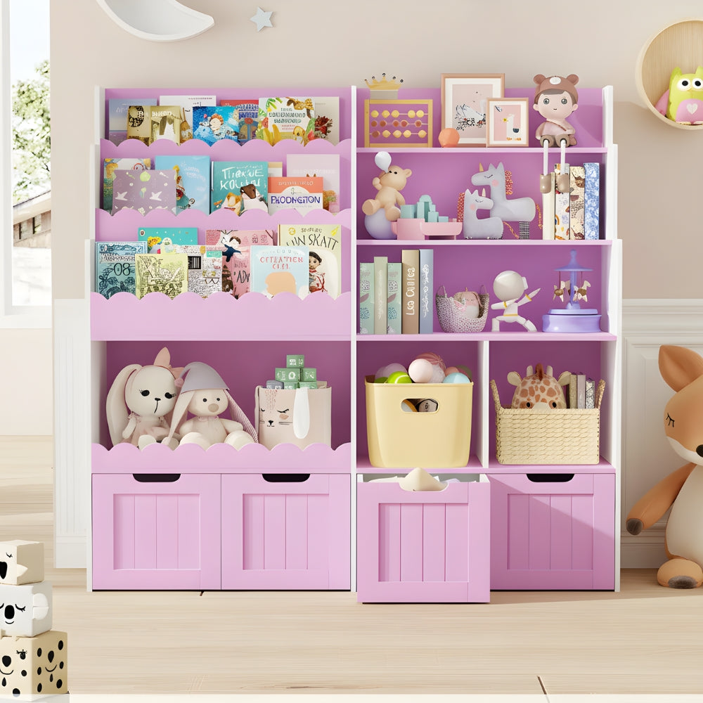 Bibliothèque enfant Montessori en bois avec présentoirs Tilda Kids