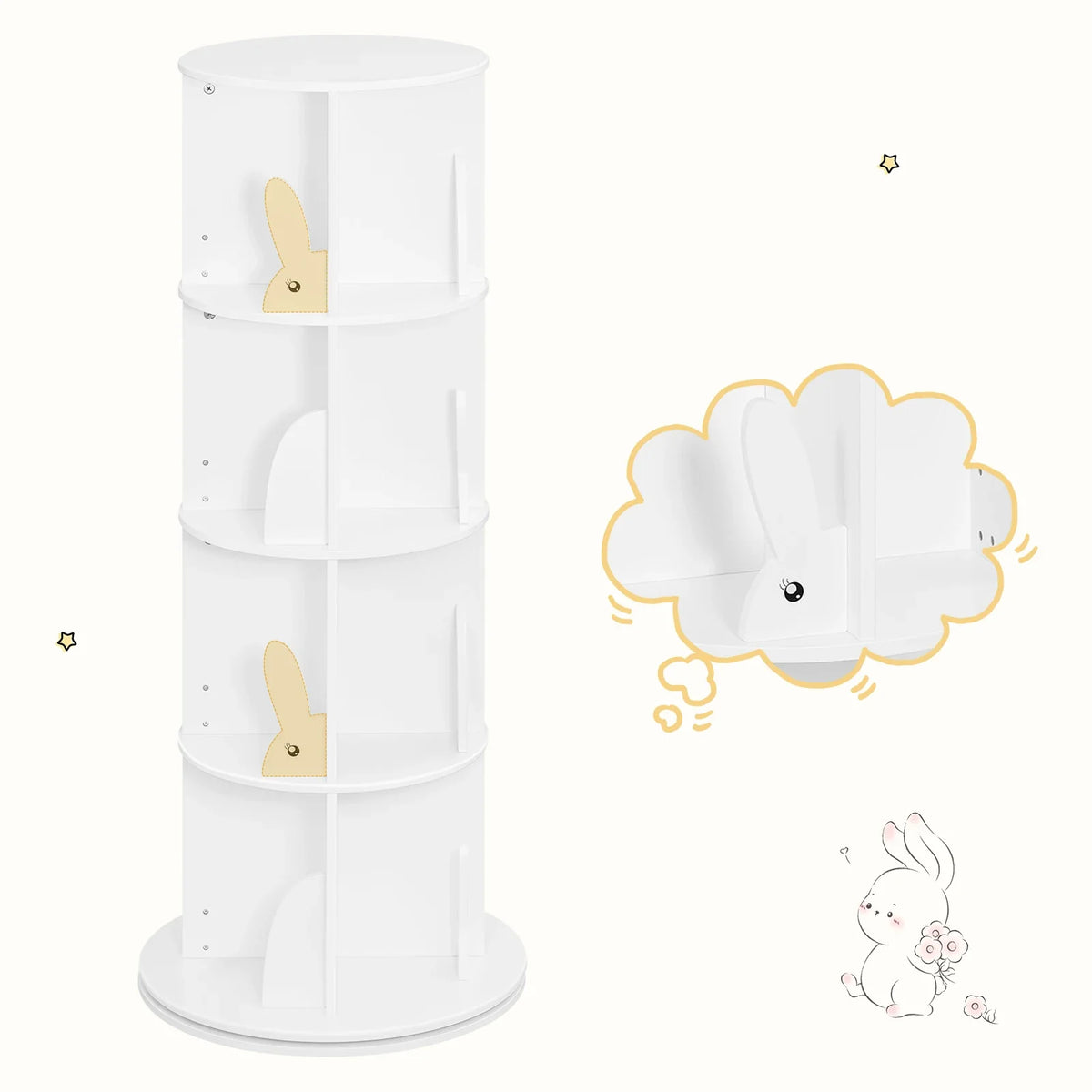 Bibliothèque rotative enfant 360° blanc Tilda Kids