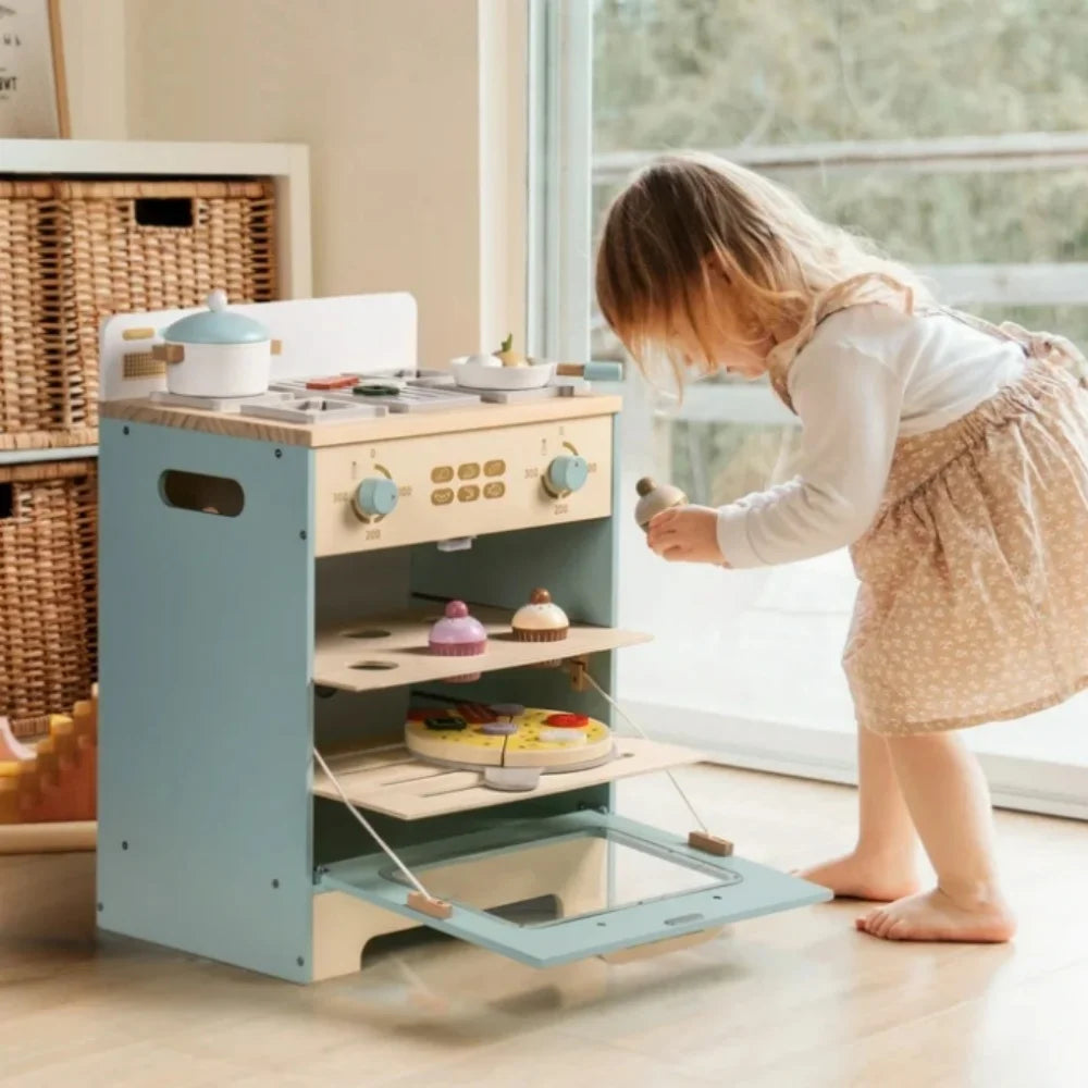 Cuisine en bois bleu avec four transparent pour enfant Tilda Kids