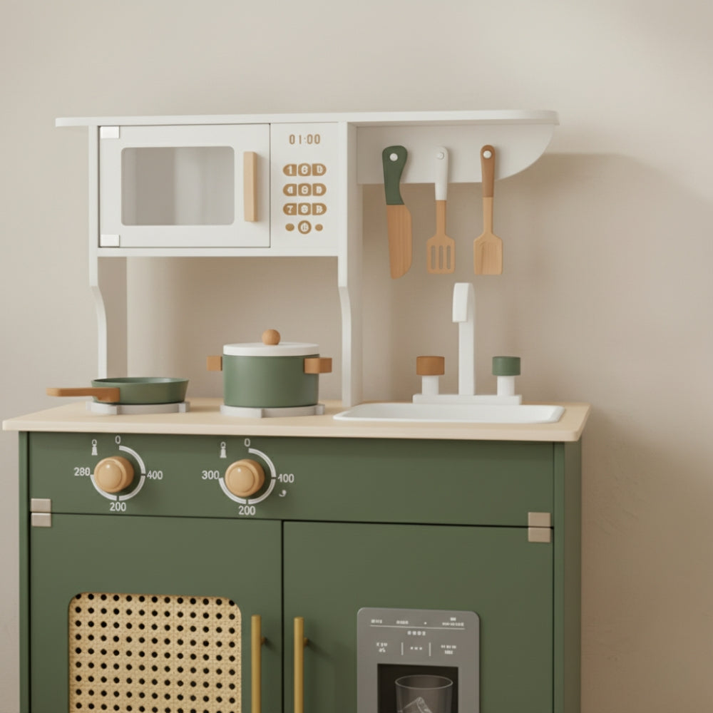 Cuisine en bois vert foncé pour enfant avec four Tilda Kids