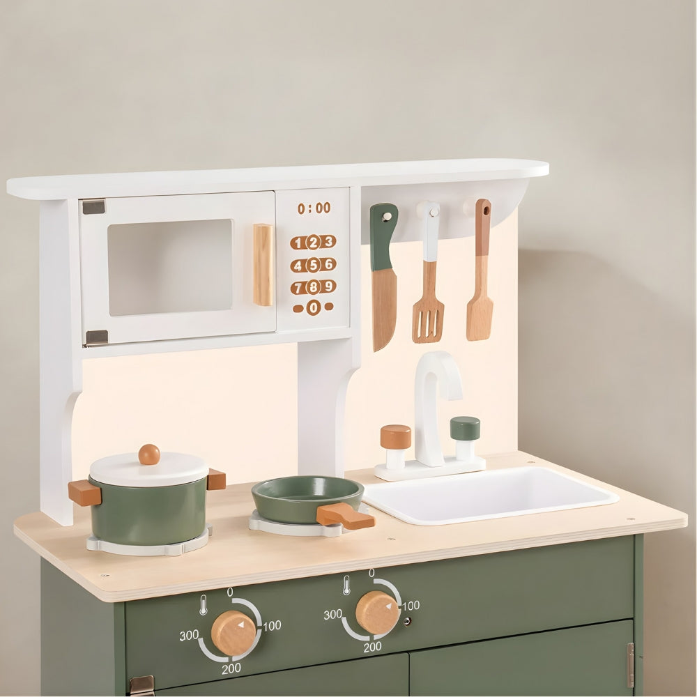 Cuisine en bois vert foncé pour enfant avec four Tilda Kids