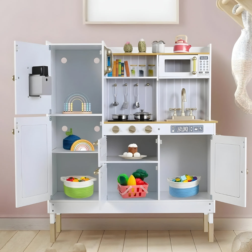 Cuisine enfant en bois blanc avec accessoires et évier Tilda Kids