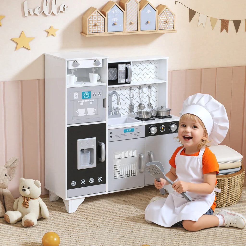 Cuisine enfant en bois blanc et gris avec accessoires Tilda Kids