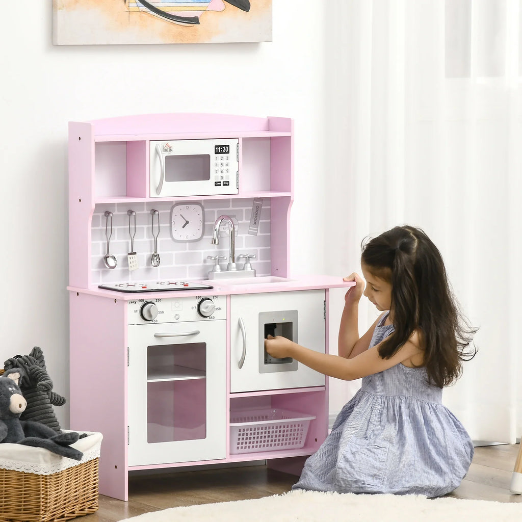 Cuisine enfant en bois rose avec four et micro-ondes Tilda Kids