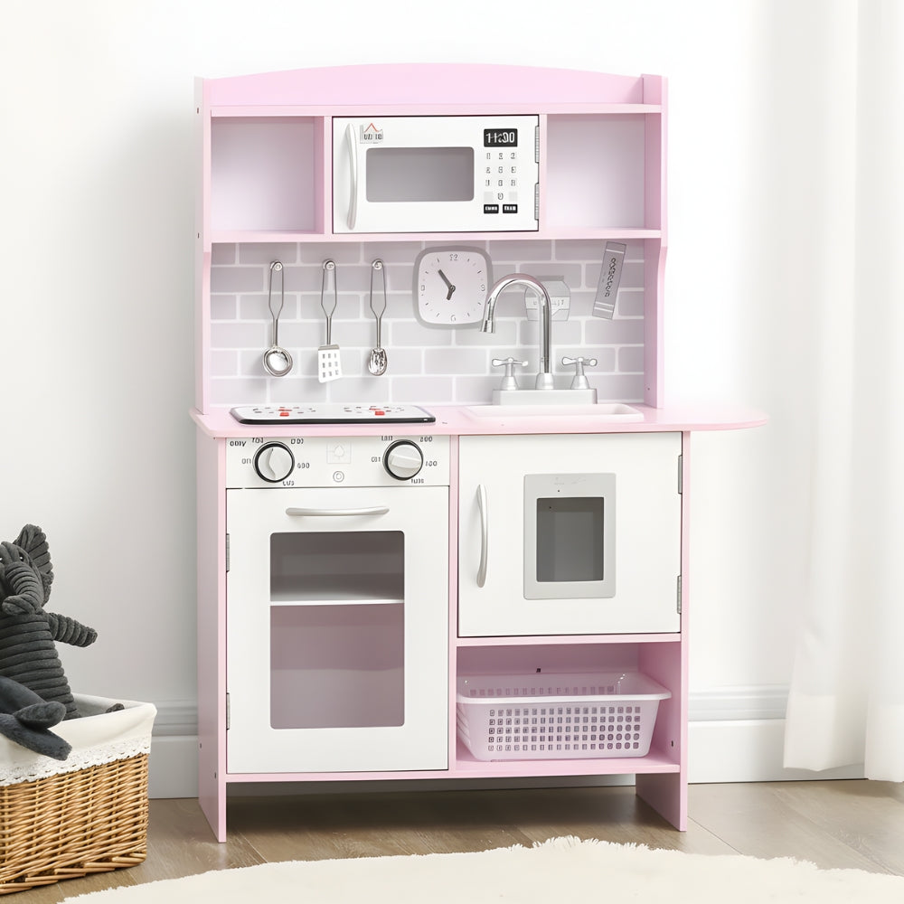 Cuisine enfant en bois rose avec four et micro-ondes Tilda Kids