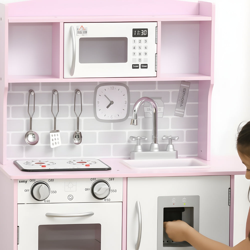 Cuisine enfant en bois rose avec four et micro-ondes Tilda Kids