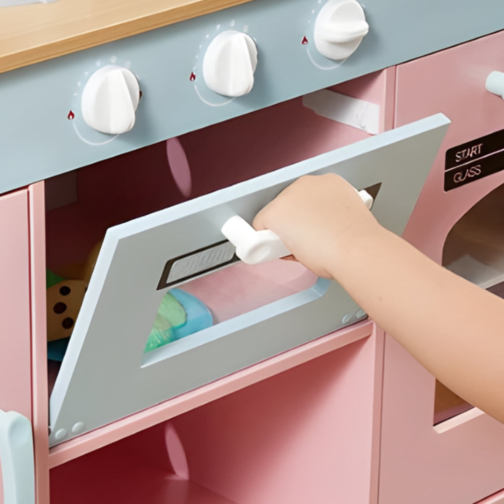 Cuisine enfant en bois rose avec four Tilda Kids